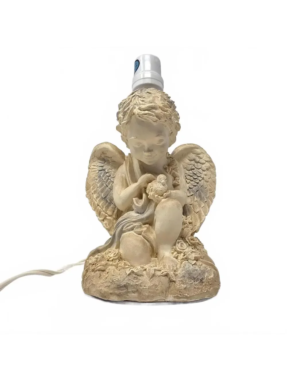 Vintage 1994 Figi Graphics Cherub Angel Dove Table Lamp Working 9.5 Inch